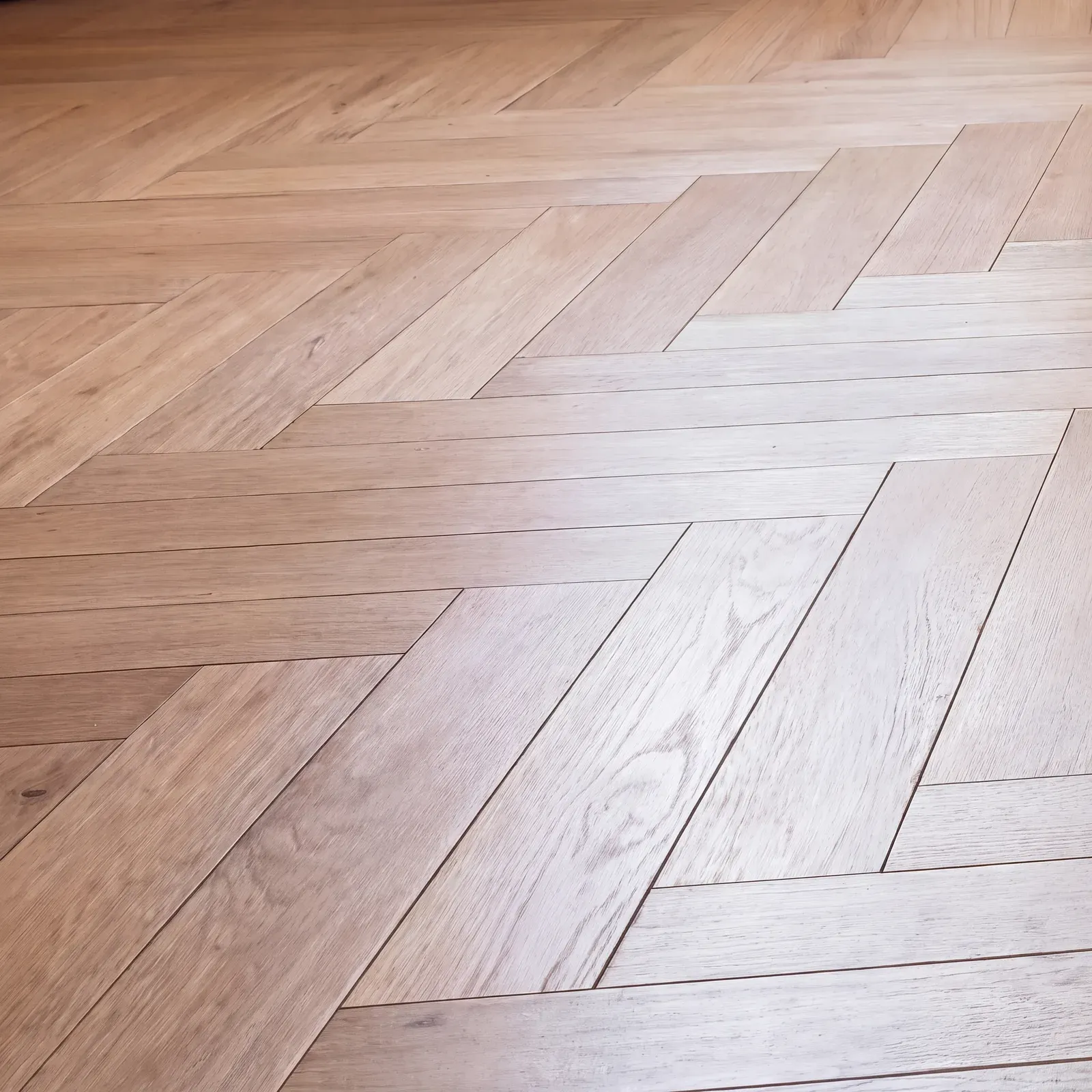 Herringbone solid oak flooring sample