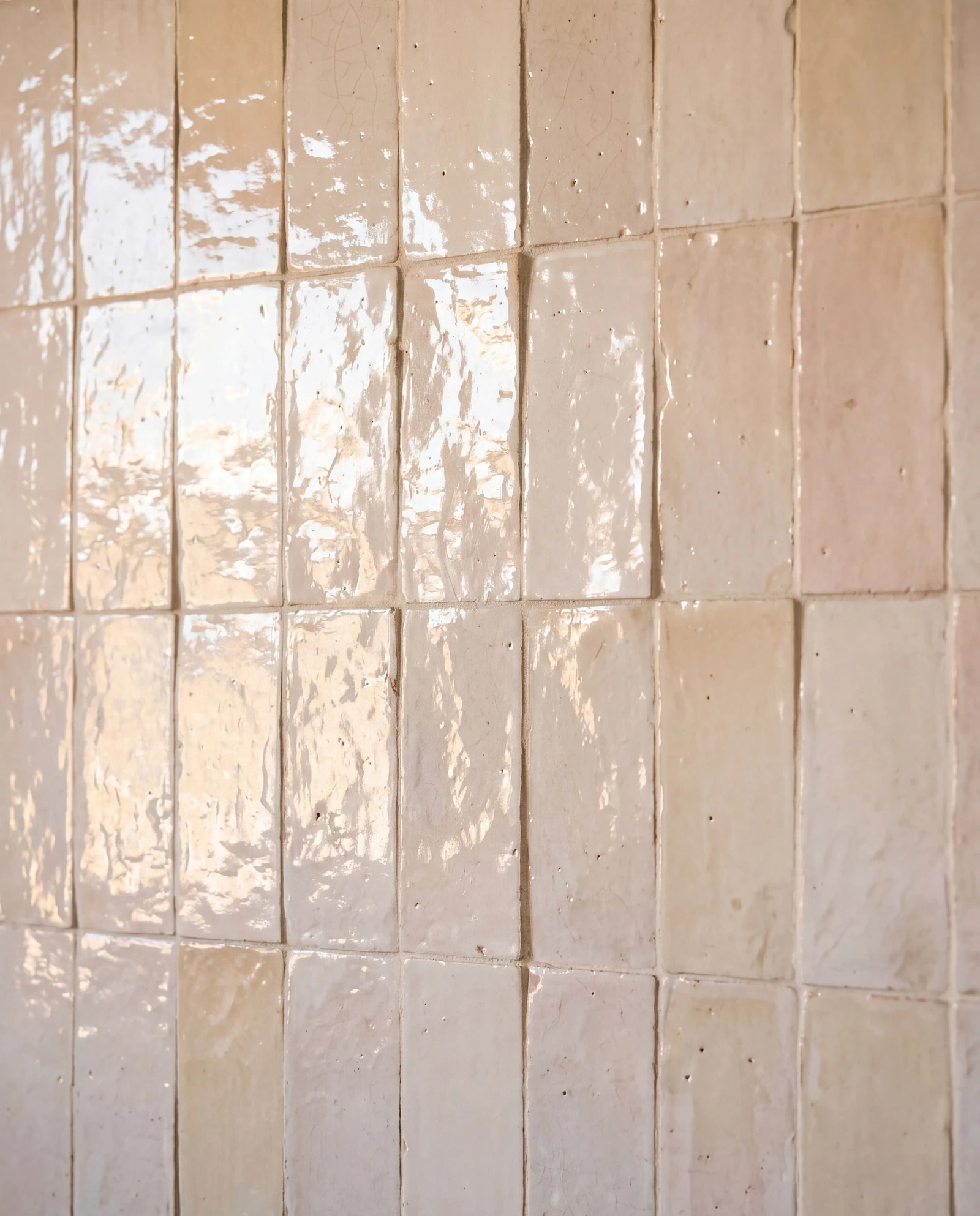 Cream zellige tile sample