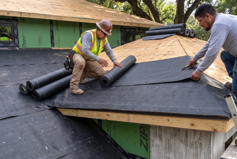 Barton Hills exterior construction crew