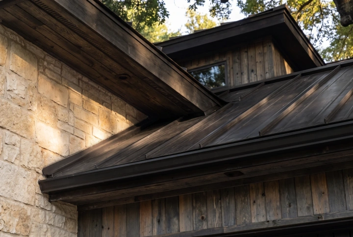 The standing-seam roofline