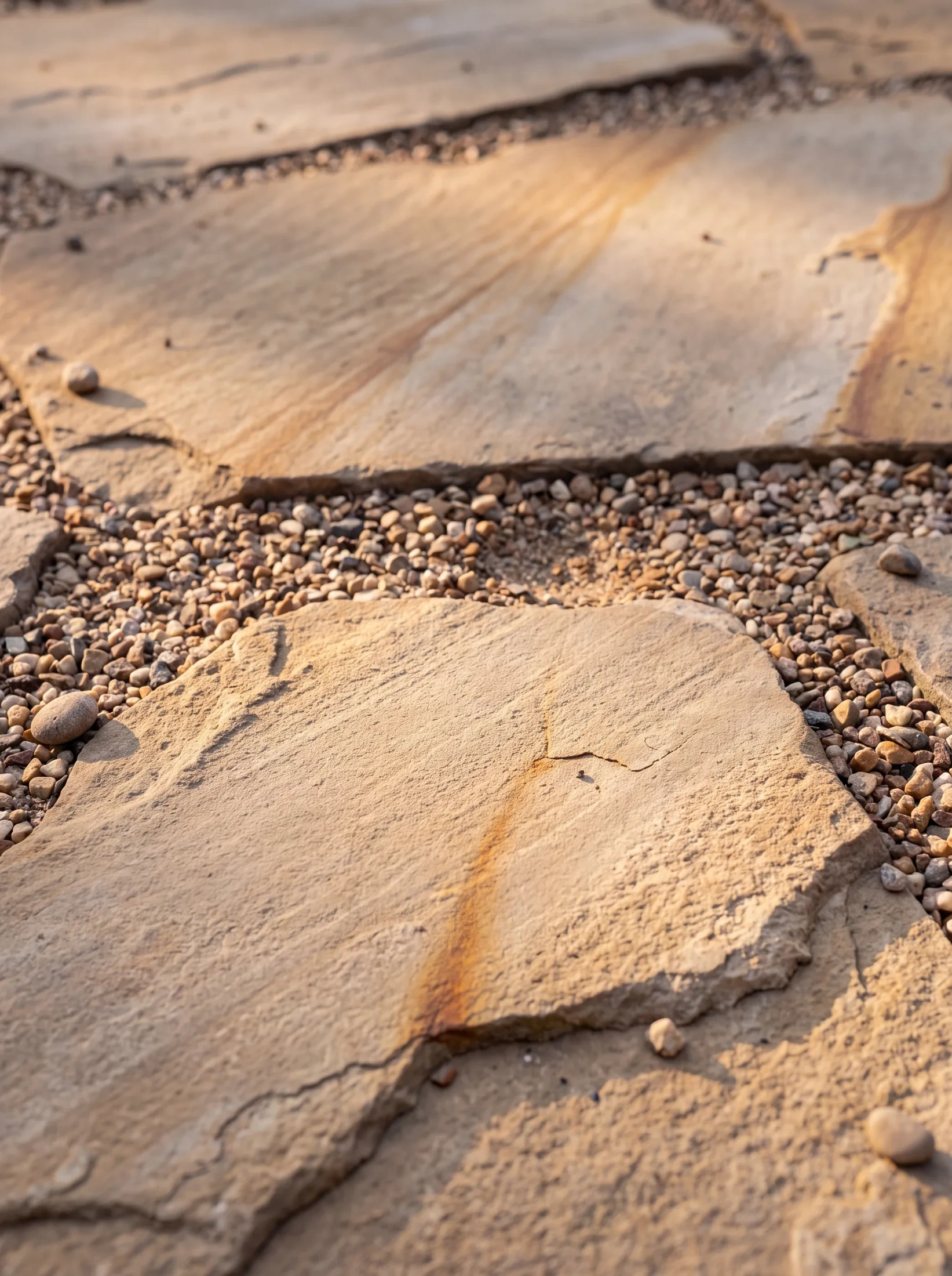 Gravel, sandstone, and native plants sample