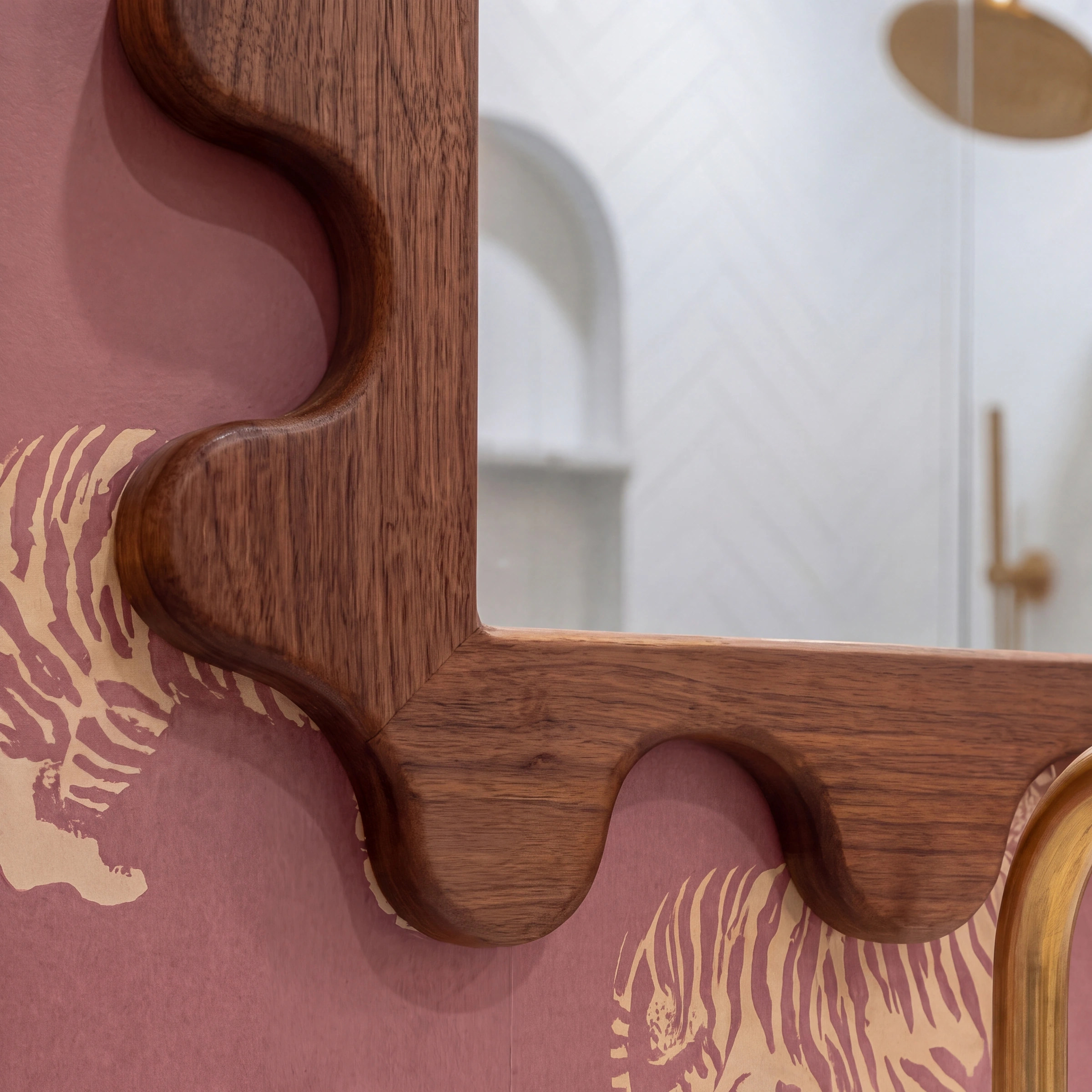 Walnut vanity and mirror sample